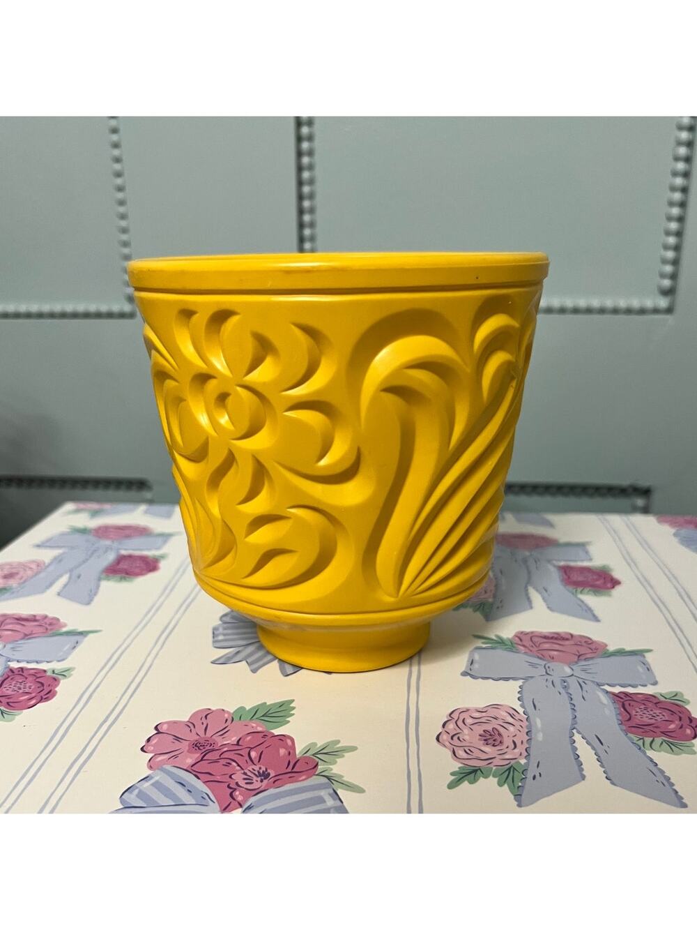 Vintage Yellow Phillips 66 Planter Flower & Curlicue Design – Grandmacore